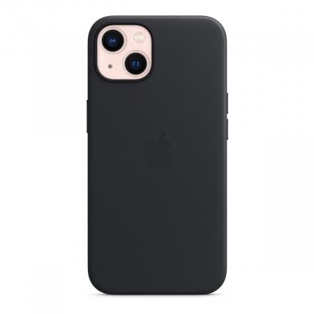 Чехол Leather Case MagSafe для Apple iPhone 13, кожа, «тёмная ночь»