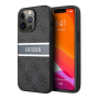Чехол Guess для iPhone 14 Pro PU 4G Stripe printed logo Hard (GUHCP14L4GDGR) Серый