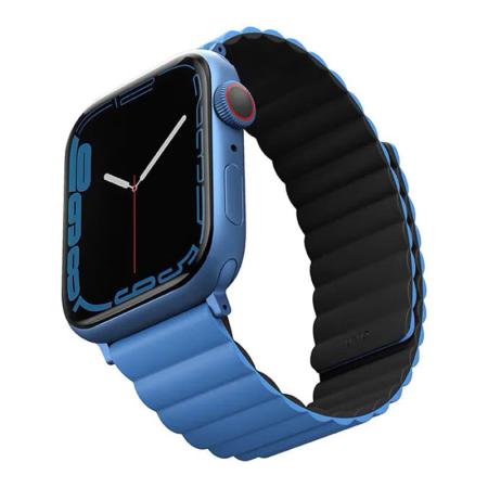 Ремешок UNIQ для Apple Watch 49/45/44/42 мм Revix reversible Magnetic (45MM-REVBLUBLK) Синий/Черный