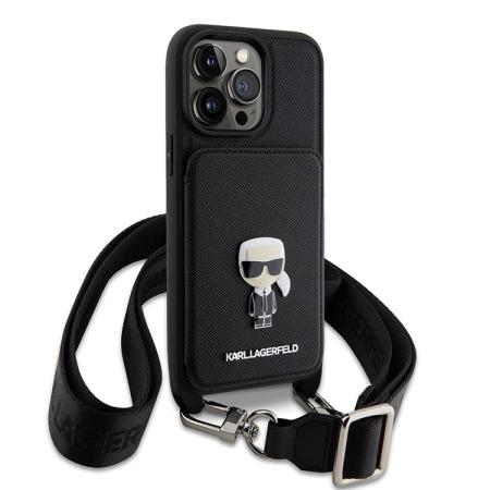 Чехол Karl Lagerfeld для iPhone 14 Pro Max Crossbody Saffiano Cradslot Hard (KLHCP14XSAIPCK) Черный