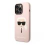 Чехол Karl Lagerfeld для iPhone 14 Pro Max с MagSafe Liquid silicone Karl's head Hard (KLHMP14XSLKHLP) Розовый