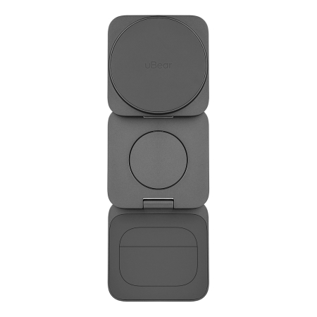 Беспроводное зарядное устройство uBear Balance Slim 3в1 Qi2.2 Серый