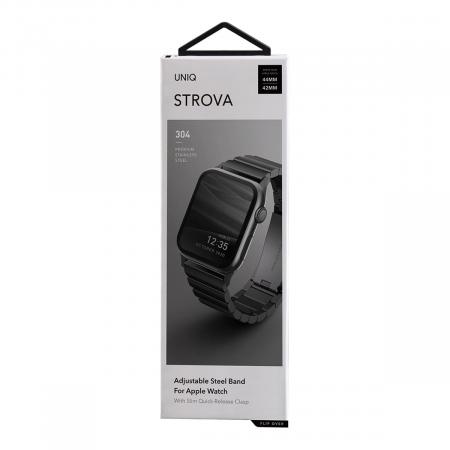 Ремешок UNIQ для Apple Watch 42/44/45 мм Strova Strap Link Steel (44MM-STRVBLK) Черный