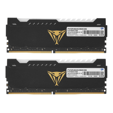 Оперативная память Patriot Viper Steel RGB (PVSR464G360C0K) DDR4 64GB 3600MHz CL20 DIMM 2x32 RGB