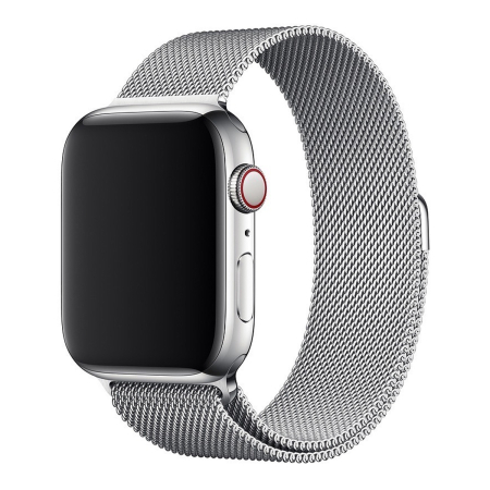 Ремешок для Apple Watch 38/40/42 mm Gurdini Milanese Loop Silver, серебристый
