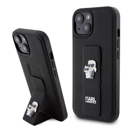 Чехол Karl Lagerfeld для iPhone 15 Karl hc gripstand saffiano kc pins (KLHCP15SGSAKCPK) Черный