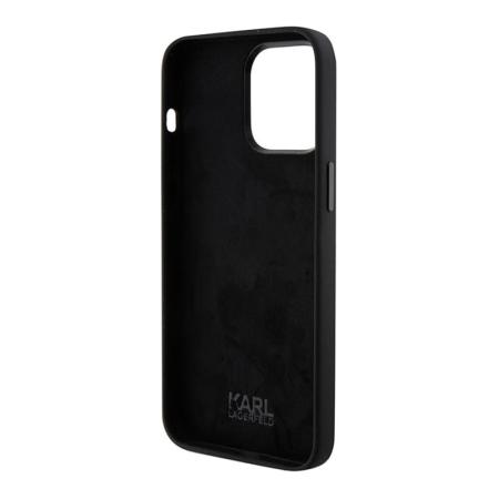 Чехол Karl Lagerfeld для iPhone 15 Pro Cardslot PU Saffiano RSG 3D rubber logo Hard (KLHCP15LSMHKNPK) Черный