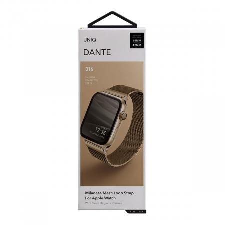 Ремешок UNIQ для Apple Watch 42/44/45 мм Dante Strap Mesh Steel (44MM-DANGLD) Золотой
