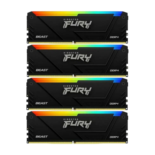 Оперативная память Kingston Fury Beast RGB KF432C16BB2AK4/32 DDR4 32GB 3200MHz CL16 DIMM 4x8 RGB Dual Rank