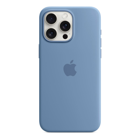 Чехол Silicone Case для Apple iPhone 15 Pro Max с MagSafe Winter Blue, голубой