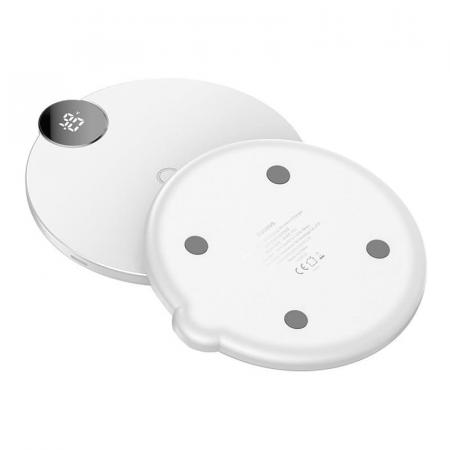 Беспроводное зарядное устройство Baseus Led Display Wireless Charger (WXSX-02) White, белый