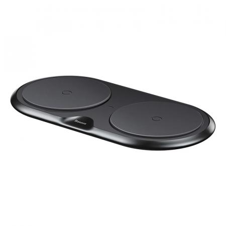 Беспроводное зарядное устройство Baseus 2в1 Metal Dual Wireless Charger (WXXHJ-A01) Black, черный