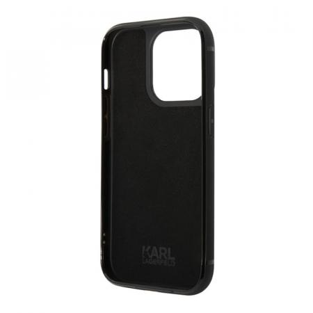 Чехол Karl Lagerfeld для iPhone 14 Pro PU with Cardslot Signature logo Hard (KLHCP14LCSSK) Черный