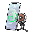 Автомобильный держатель с беспроводной зарядкой WiWU Transparent magnetic Car Mount (CH-309) Серый