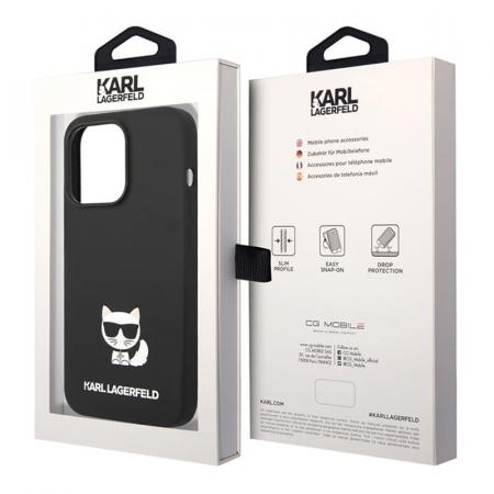 Чехол Karl Lagerfeld для iPhone 14 Pro Max Liquid silicone Choupette body Hard (KLHCP14XSLCTBK) Черный