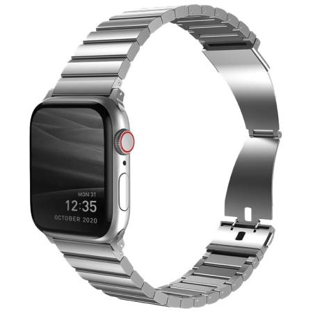 Стальной ремешок UNIQ для Apple Watch 49/45/44/42 мм Strova Stainless Strap (44MM-STRVSIL) Серебристый