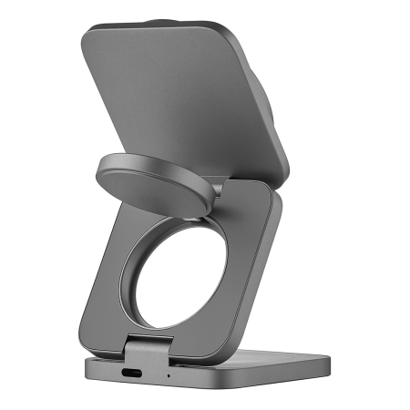 Беспроводное зарядное устройство uBear Balance Slim 3в1 Qi2.2 Серый