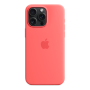 Чехол Silicone Case для Apple iPhone 15 Pro Max с MagSafe Guava, розовый