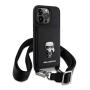 Чехол Karl Lagerfeld для iPhone 14 Pro Crossbody Saffiano Cradslot Hard (KLHCP14LSAIPCK) Черный