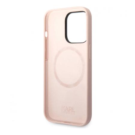 Чехол Karl Lagerfeld для iPhone 14 Pro Max с MagSafe Liquid silicone Karl's head Hard (KLHMP14XSLKHLP) Розовый
