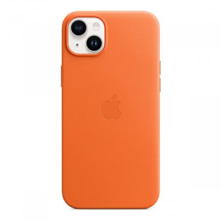 Чехол Leather Case MagSafe для Apple iPhone 14 Plus «Orange»