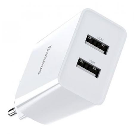 Зарядное устройство Baseus Speed Mini Dual USB Charger 10,5Вт TC-012 (CCFS-R02) Белый