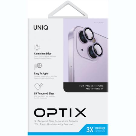 Защитное стекло для камеры iPhone 14/14 Plus UNIQ OPTIX Camera Lens protector Aluminium (3 шт.) 0.25 мм (IP6.1-6.7M-LENSLAV) Лавандовый