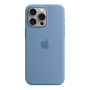 Чехол Silicone Case для Apple iPhone 15 Pro Max с MagSafe Winter Blue, голубой