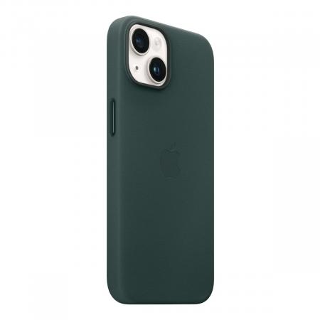 Чехол Leather Case MagSafe для Apple iPhone 14 «Forest Green» Зеленый