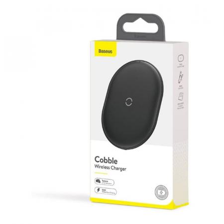 Беспроводное зарядное устройство Baseus Cobble Wireless Quick Charger 15W (WXYS-01) Black, черный