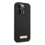 Чехол Guess для iPhone 14 Pro Max с Magsafe CG Mobile Liquid silicone Plate metal logo Hard (GUHMP14XSBPLK) Черный