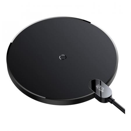 Беспроводное зарядное устройство Baseus Digital LED Display Gen 2 15W CCED000001 (BS-W526) Black, чёрный