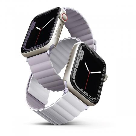 Ремешок UNIQ для Apple Watch 42/44/45/49 мм Revix reversible Magnetic (45MM-REVLILWHT) Сиреневый/Белый