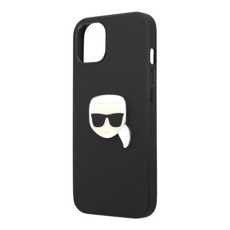 Чехол Karl Lagerfeld для iPhone 13 Karl's head Patch (metal) Hard (KLHCP13MPKMK) Черный