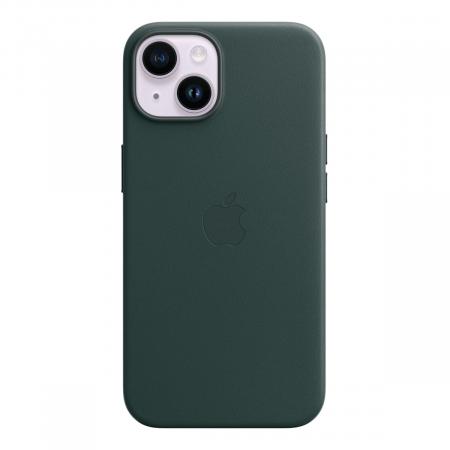 Чехол Leather Case MagSafe для Apple iPhone 14 «Forest Green» Зеленый