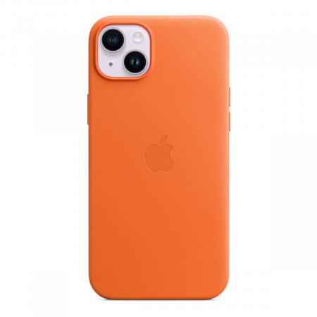Чехол Leather Case MagSafe для Apple iPhone 14 Plus «Orange»
