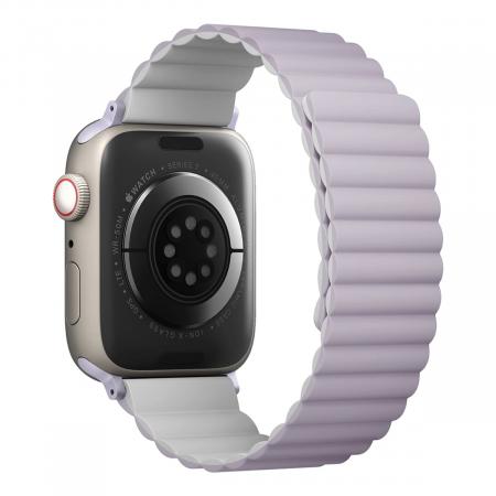 Ремешок UNIQ для Apple Watch 42/44/45/49 мм Revix reversible Magnetic (45MM-REVLILWHT) Сиреневый/Белый